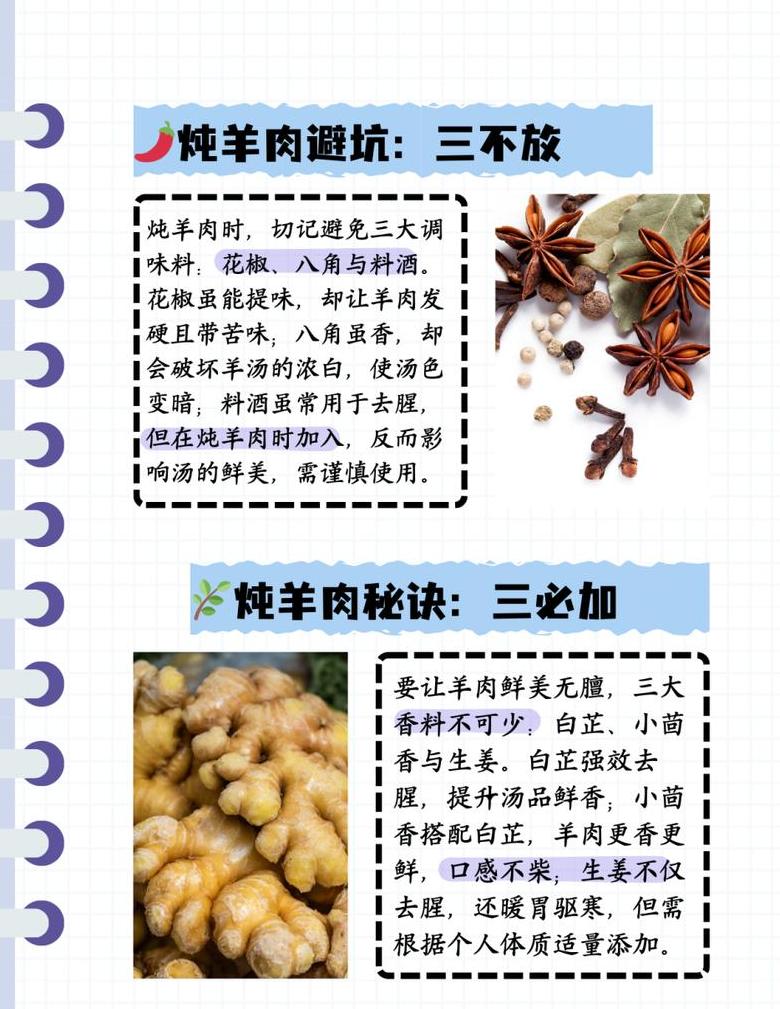 炖羊排必备调料与食材大盘点
