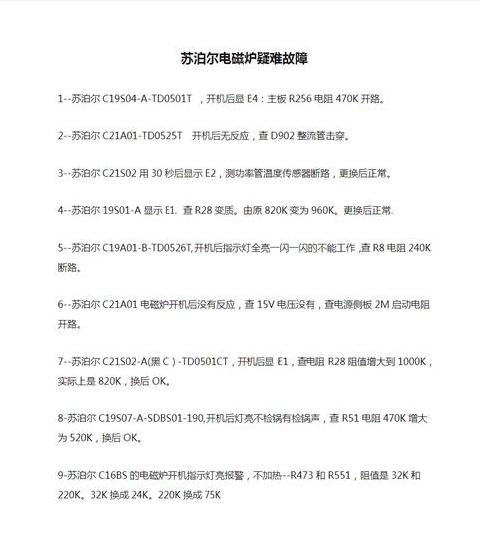 电磁炉E1错误代码解读及维修指南