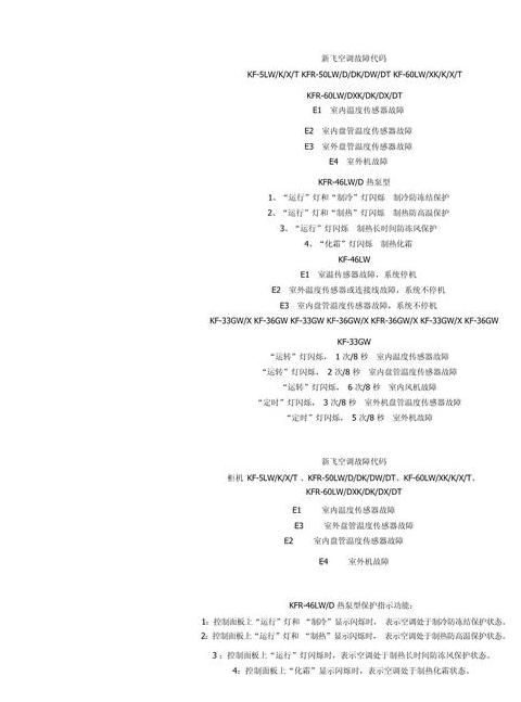 新飞空调E2故障代码解析与解决方法