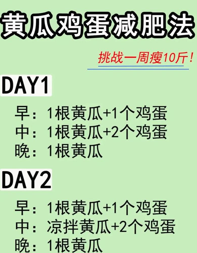 黄瓜鸡蛋减肥法详解与正确使用指南